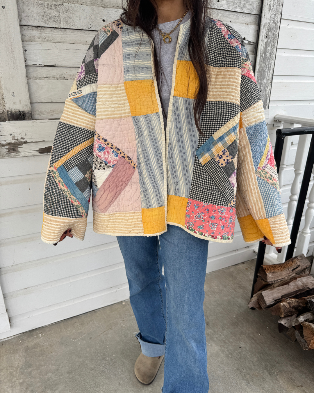 Yellow Patchwork Quilt Jacket
