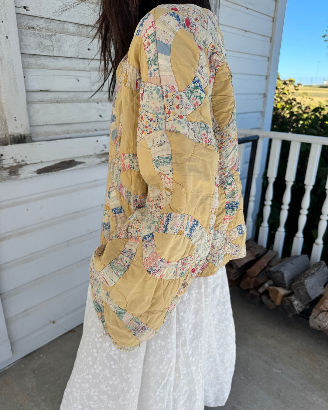 Yellow Wedding Ring Quilt Jacket